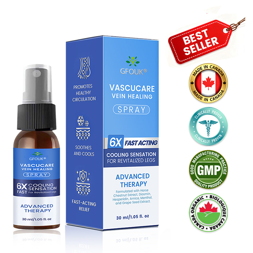 🇨🇦✨✨GFOUK® VascuCare Vein Healing Spray(Designed for Varicose veins, Spider veins, Deep vein Thrombosis, Chronic venous insufficiency, Venous ulcers, Thrombophlebitis and other venous issues)