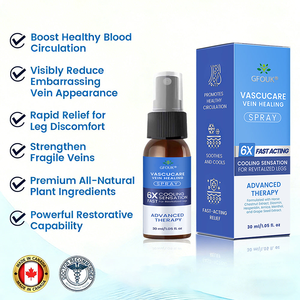 🇨🇦✨✨GFOUK® VascuCare Vein Healing Spray(Designed for Varicose veins, Spider veins, Deep vein Thrombosis, Chronic venous insufficiency, Venous ulcers, Thrombophlebitis and other venous issues)