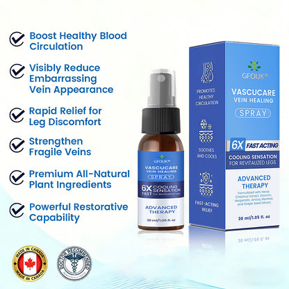 🇨🇦✨✨GFOUK® VascuCare Vein Healing Spray(Designed for Varicose veins, Spider veins, Deep vein Thrombosis, Chronic venous insufficiency, Venous ulcers, Thrombophlebitis and other venous issues)